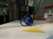 spilled coffee cup